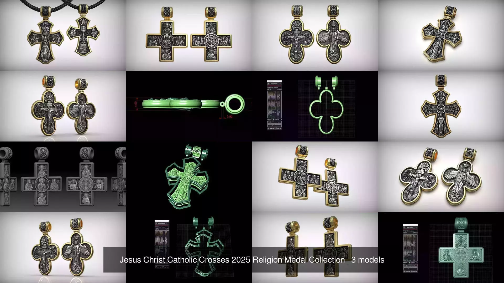 Jesus Christ Catholic Crosses 2025 Religion Medal Collection _1
