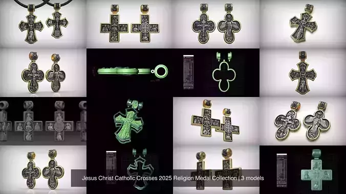 Jesus Christ Catholic Crosses 2025 Religion Medal Collection