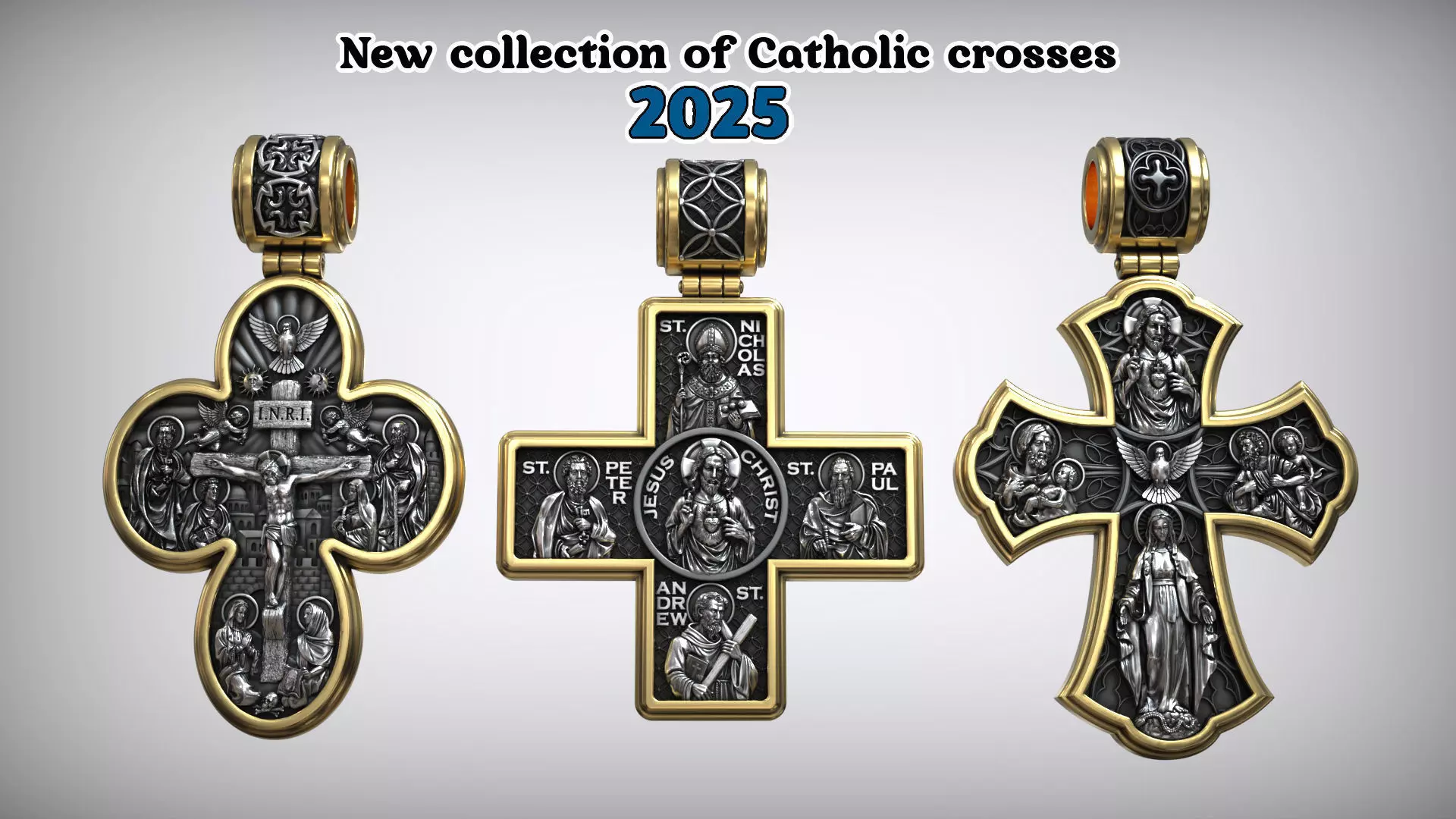 Jesus Christ Catholic Crosses 2025 Religion Medal Collection _0