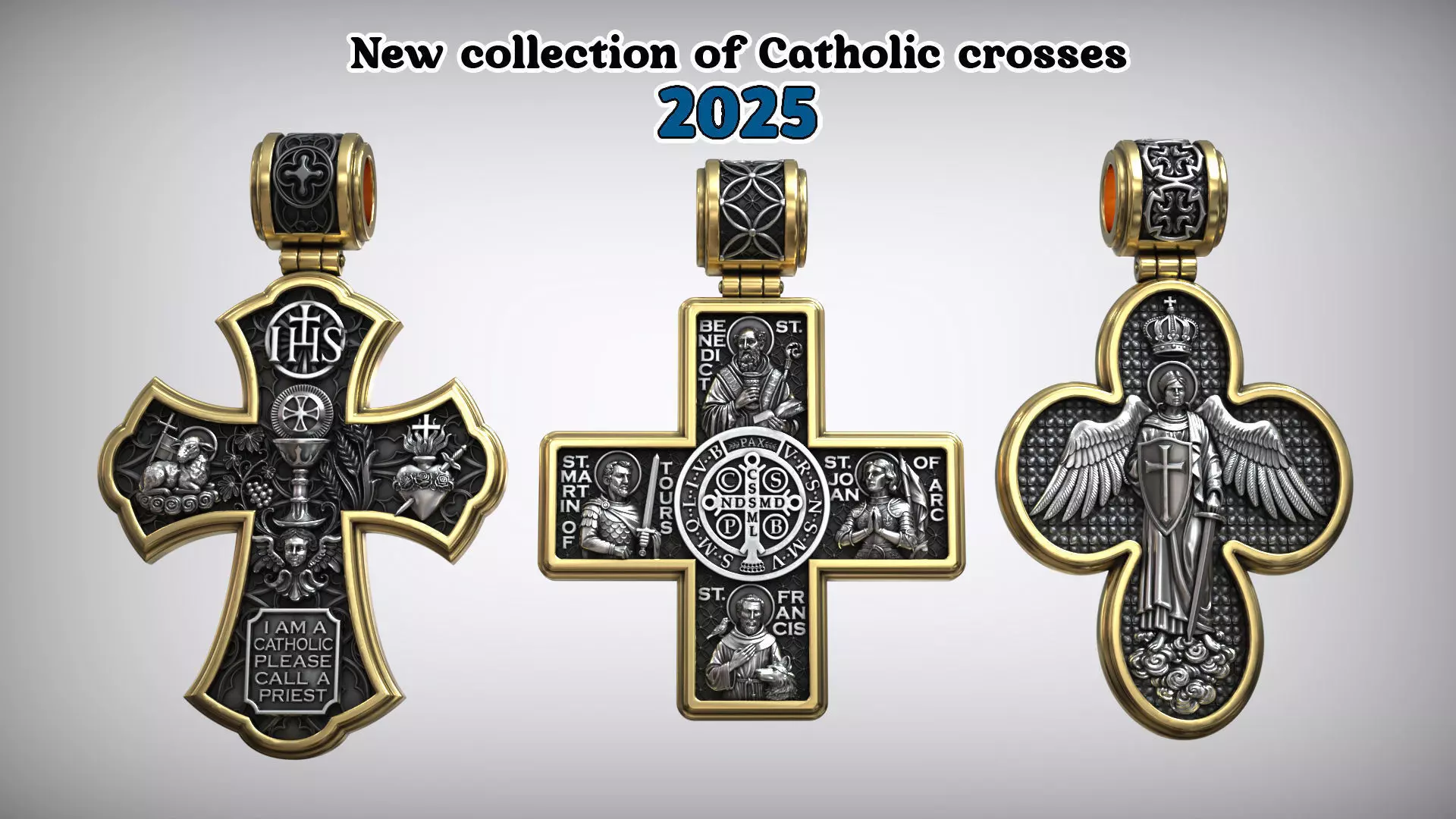 Jesus Christ Catholic Crosses 2025 Religion Medal Collection _2