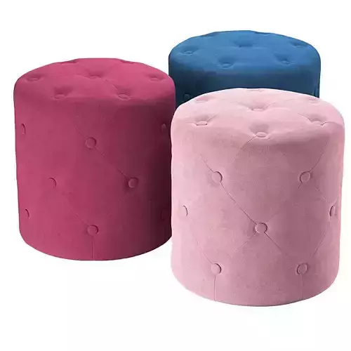 Velvet Pouffe Corolla 3D model