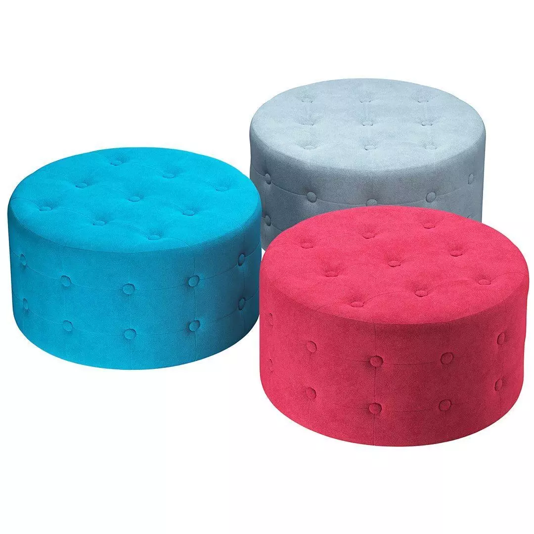 Velvet Pouffe Footstool Tampa 3D model
