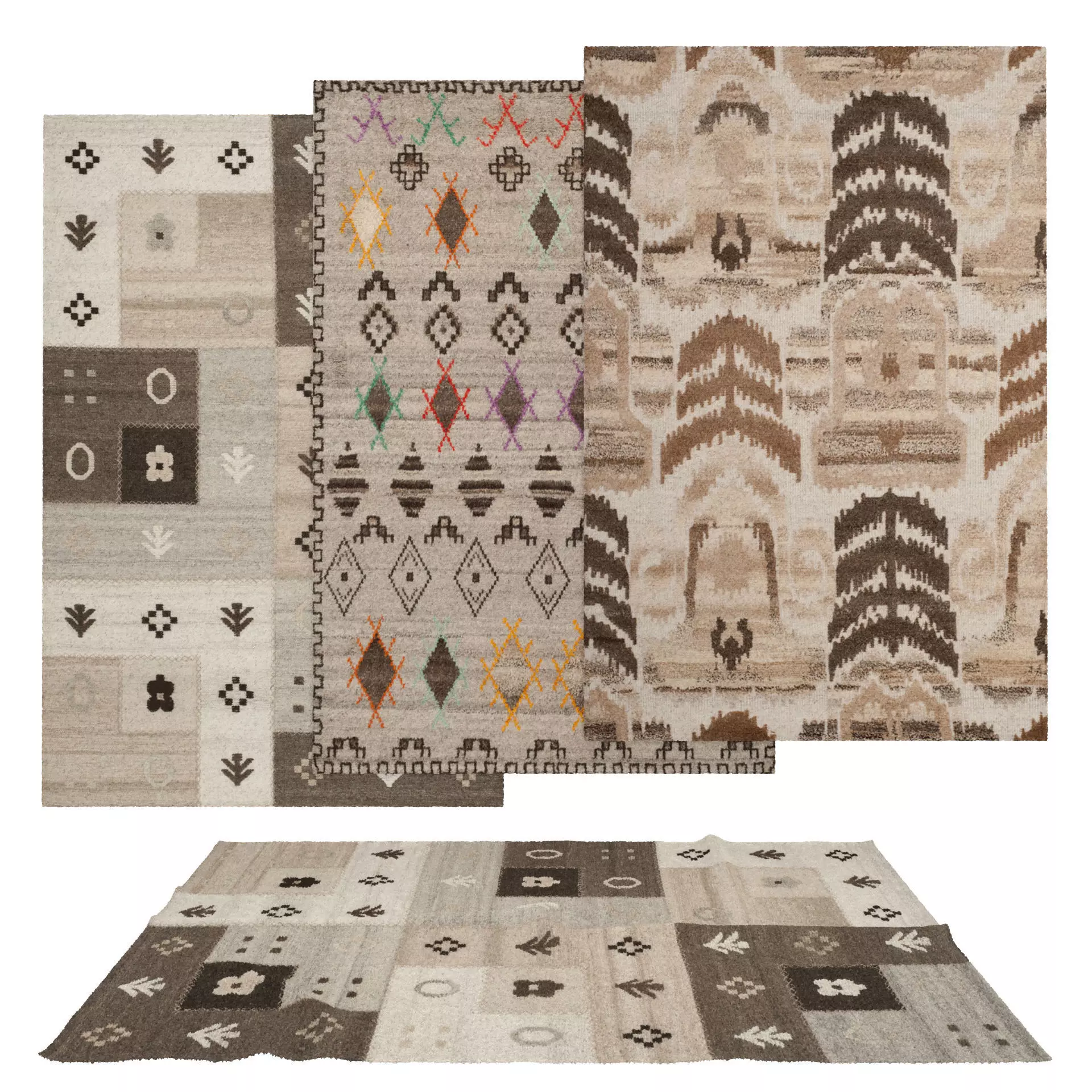 Rugs No 1052 Low-poly 3D model_0