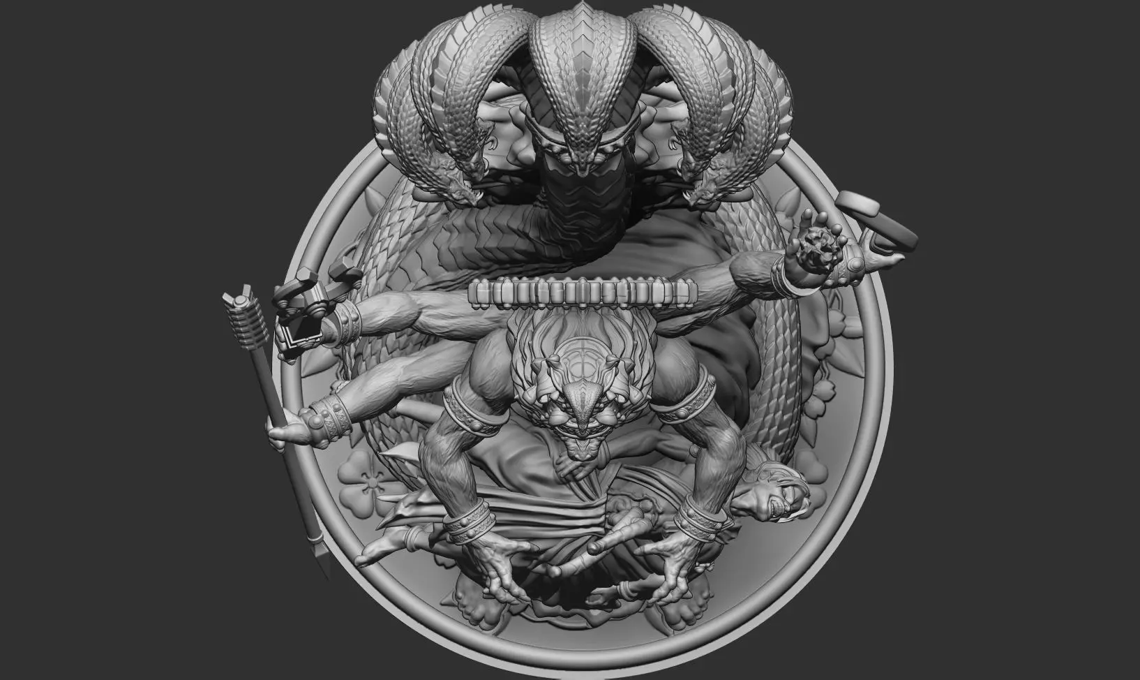 Narasimha hindu god idol 3d printable model 3D print model_6