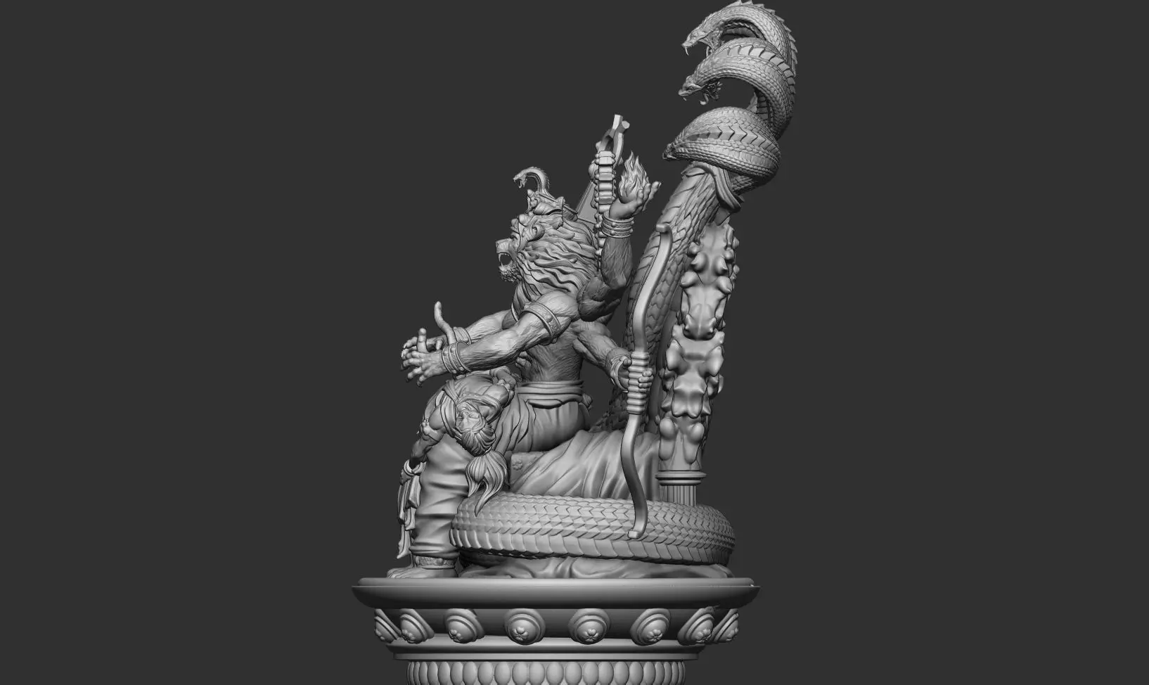 Narasimha hindu god idol 3d printable model 3D print model_2