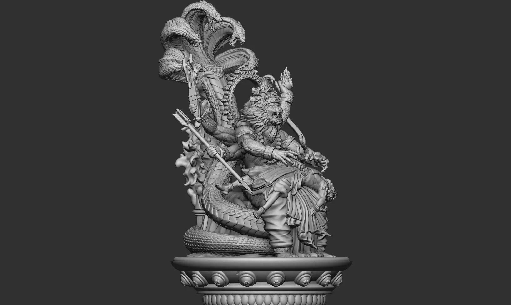 Narasimha hindu god idol 3d printable model 3D print model_4