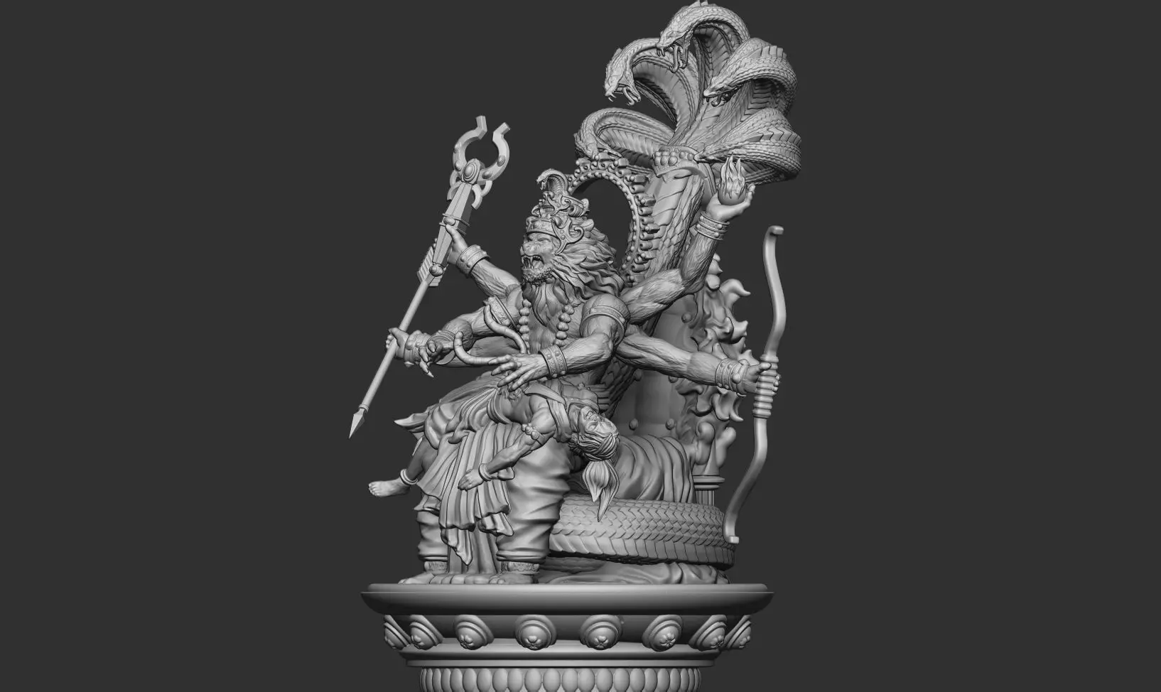 Narasimha hindu god idol 3d printable model 3D print model_5