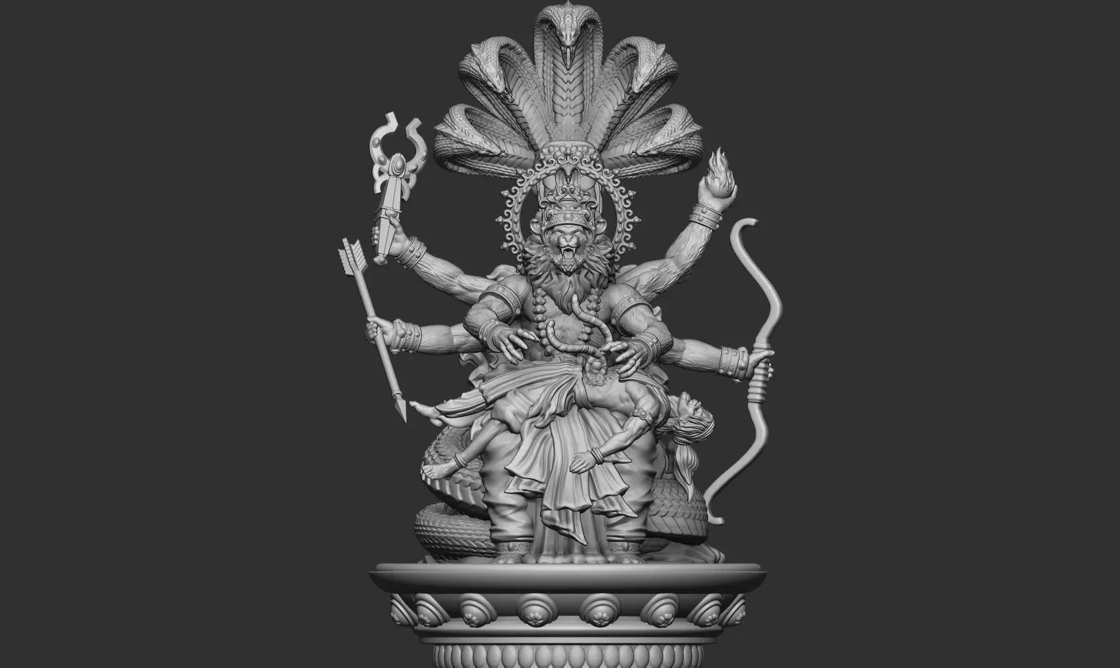 Narasimha hindu god idol 3d printable model 3D print model_0