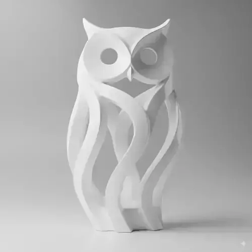 minimalist Sculpted Serenity Owl