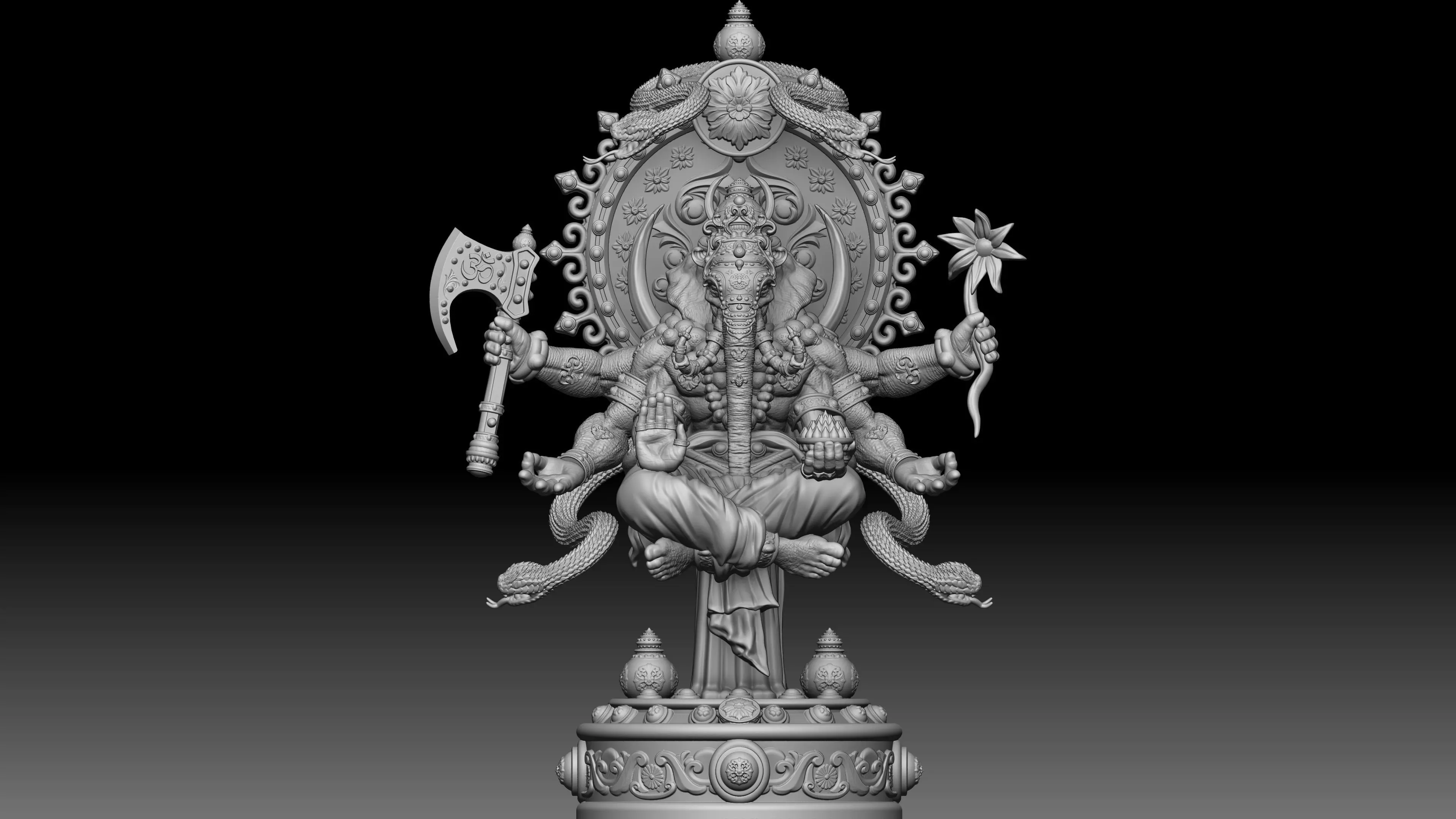 Uddanda Ganapati ji Indian god for 3d printing 3D print model_6