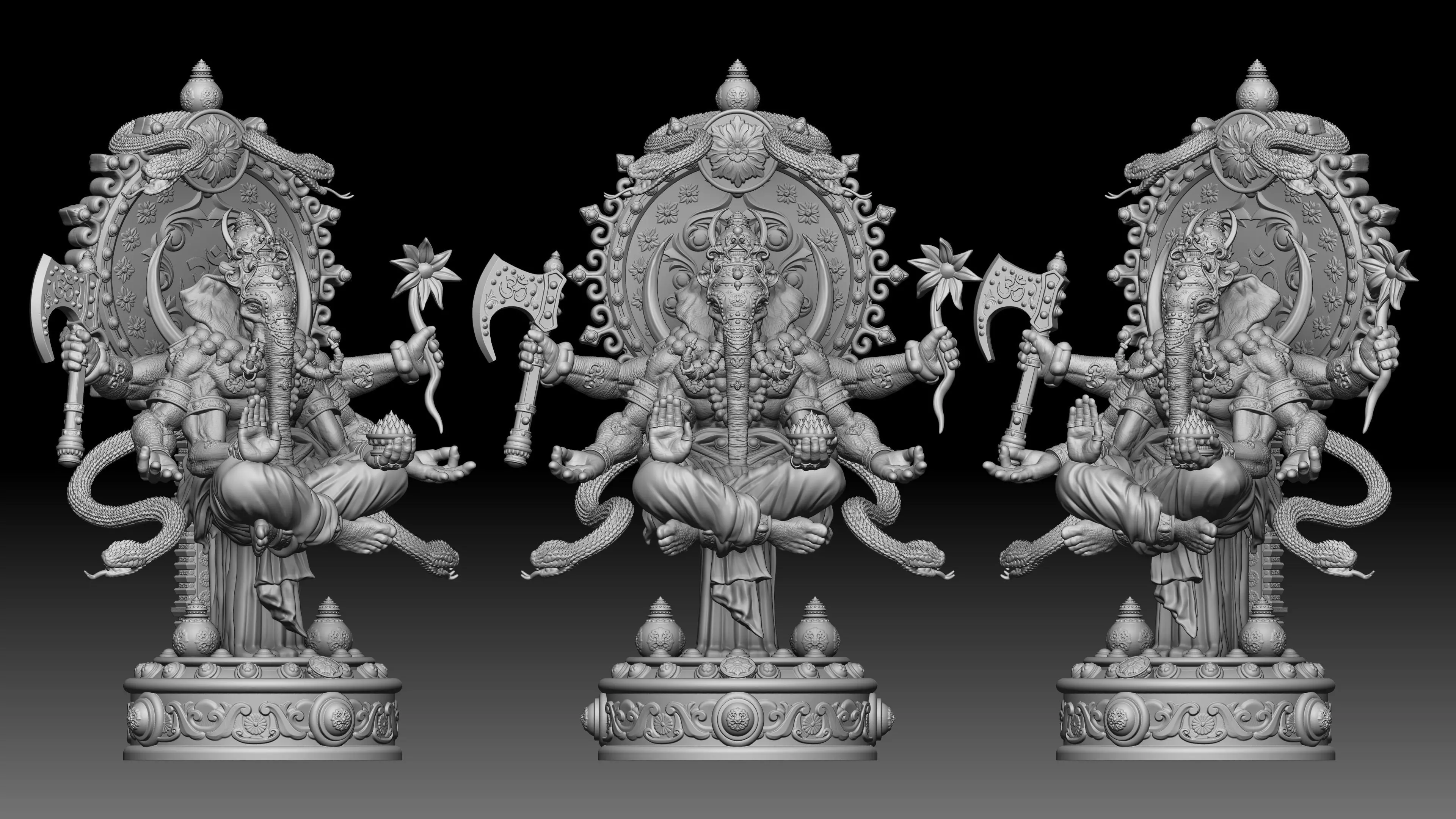 Uddanda Ganapati ji Indian god for 3d printing 3D print model_0