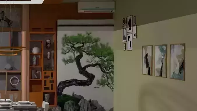 Dinning Room With luxurious Materials 