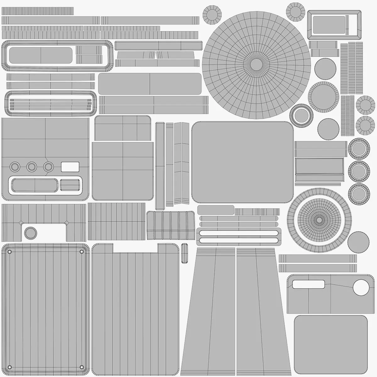 Retro Scifi Radar Device Low-poly 3D model_21