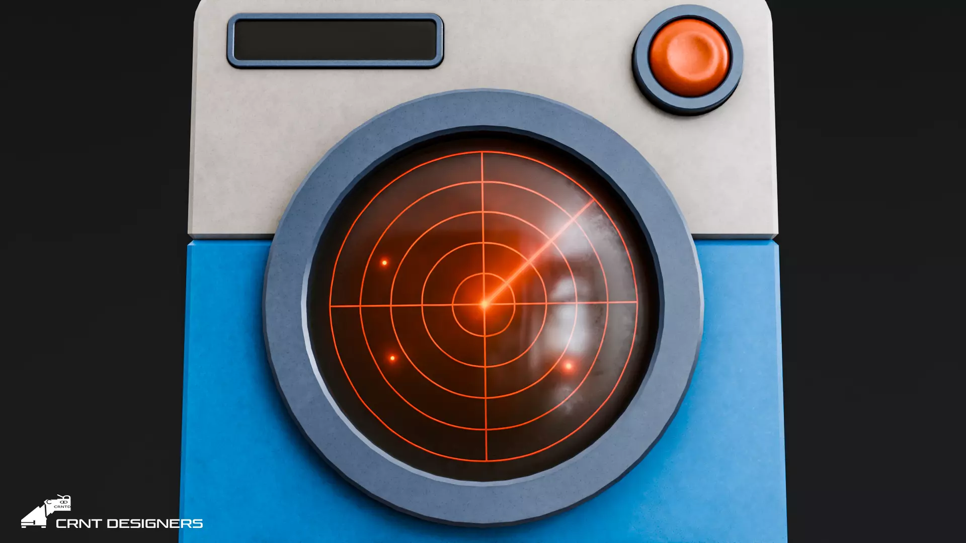 Retro Scifi Radar Device Low-poly 3D model_13