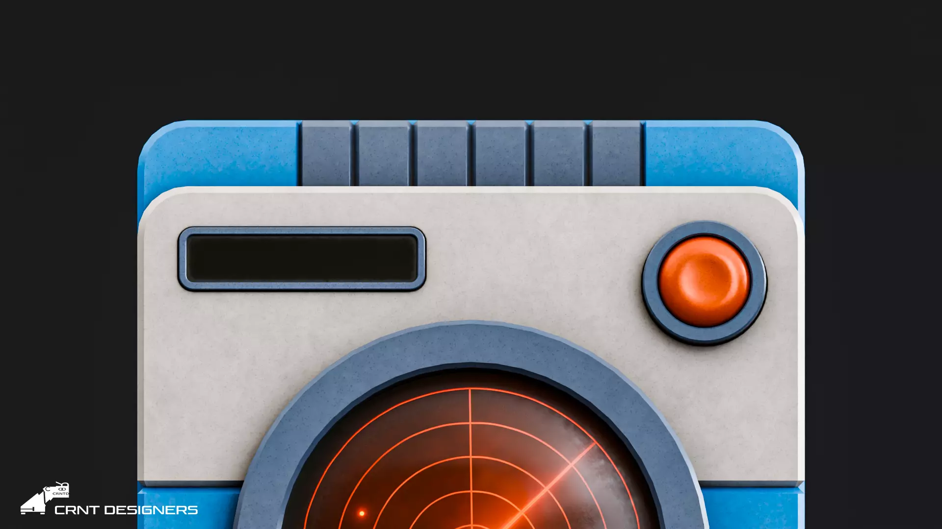 Retro Scifi Radar Device Low-poly 3D model_14