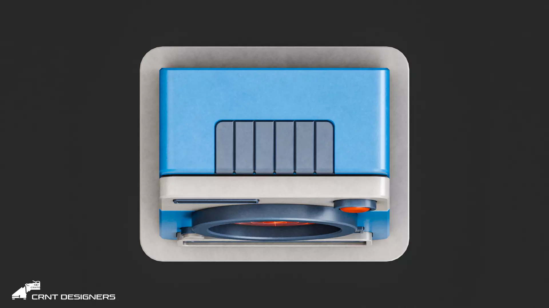 Retro Scifi Radar Device Low-poly 3D model_18