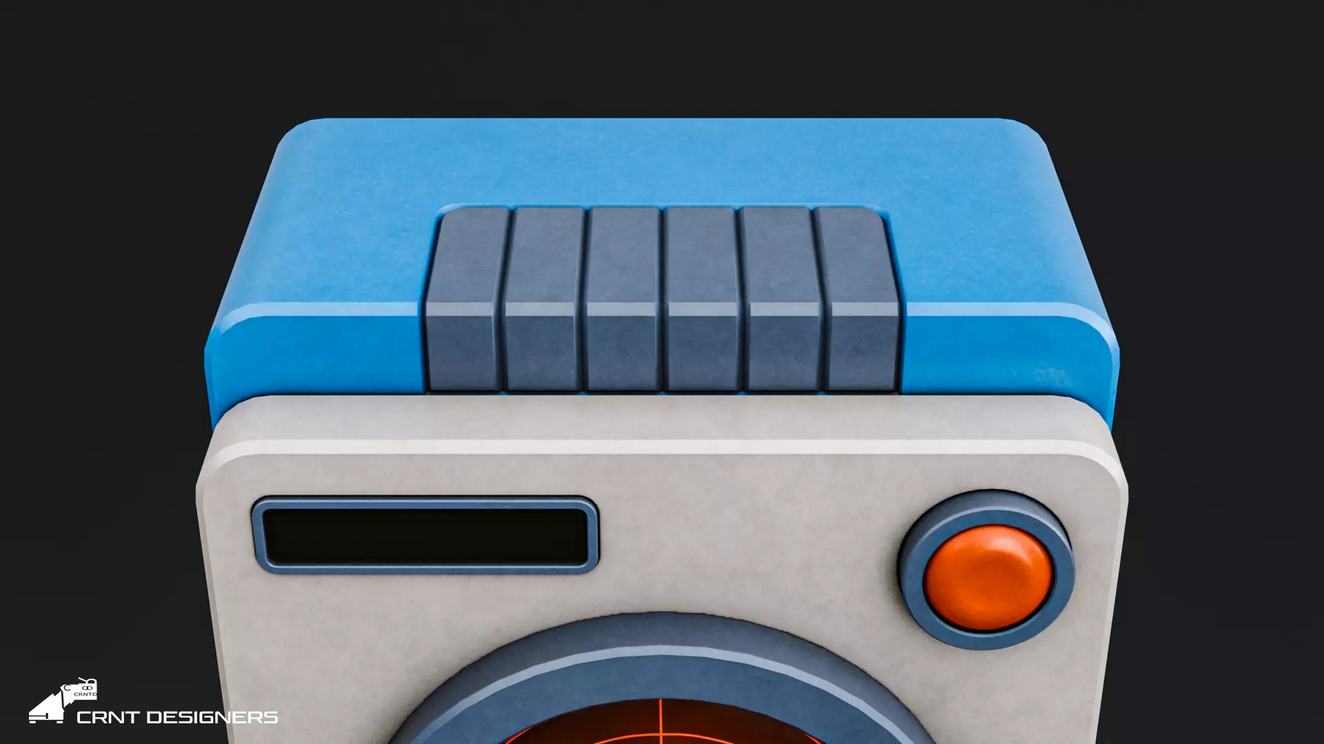 Retro Scifi Radar Device Low-poly 3D model_17