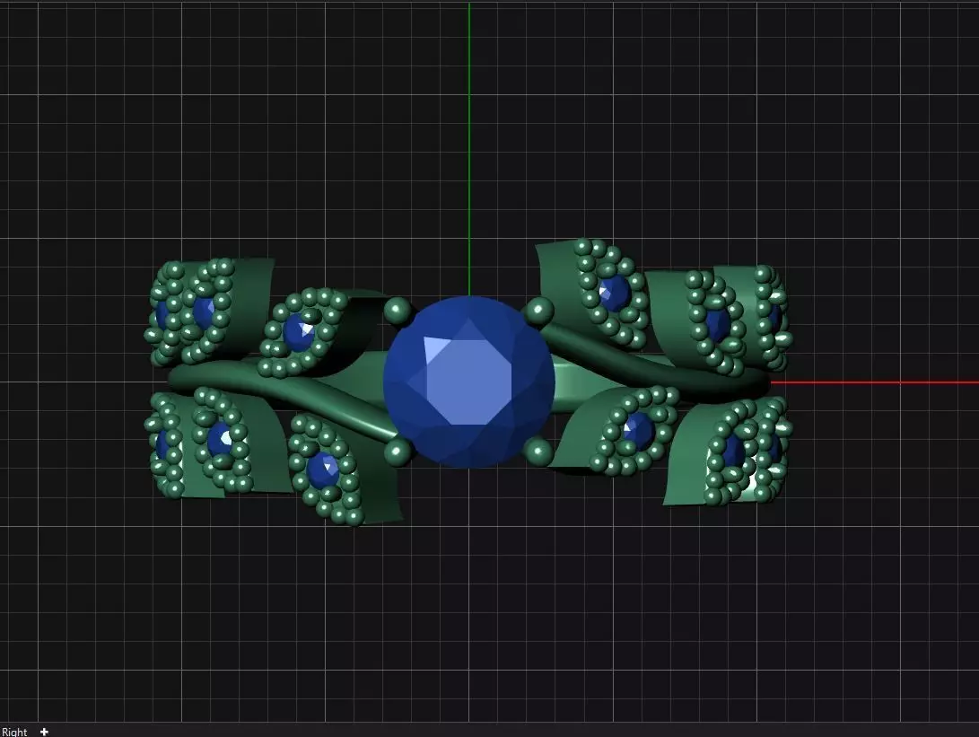 Elegant Leaf Ring 3D print model_3