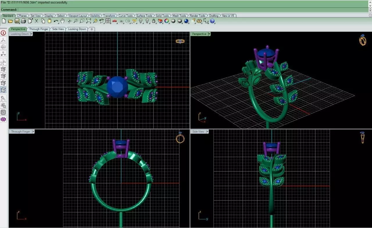 Elegant Leaf Ring 3D print model_1
