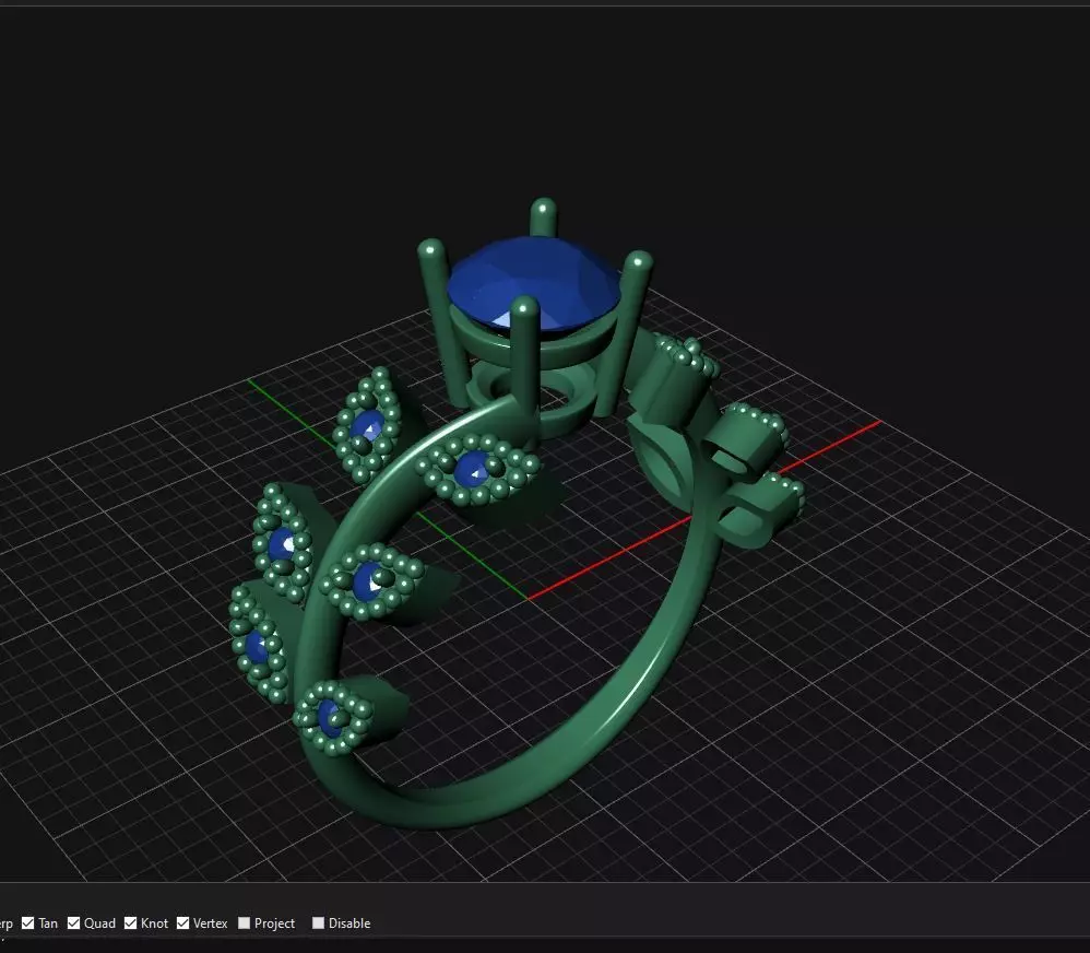 Elegant Leaf Ring 3D print model_2