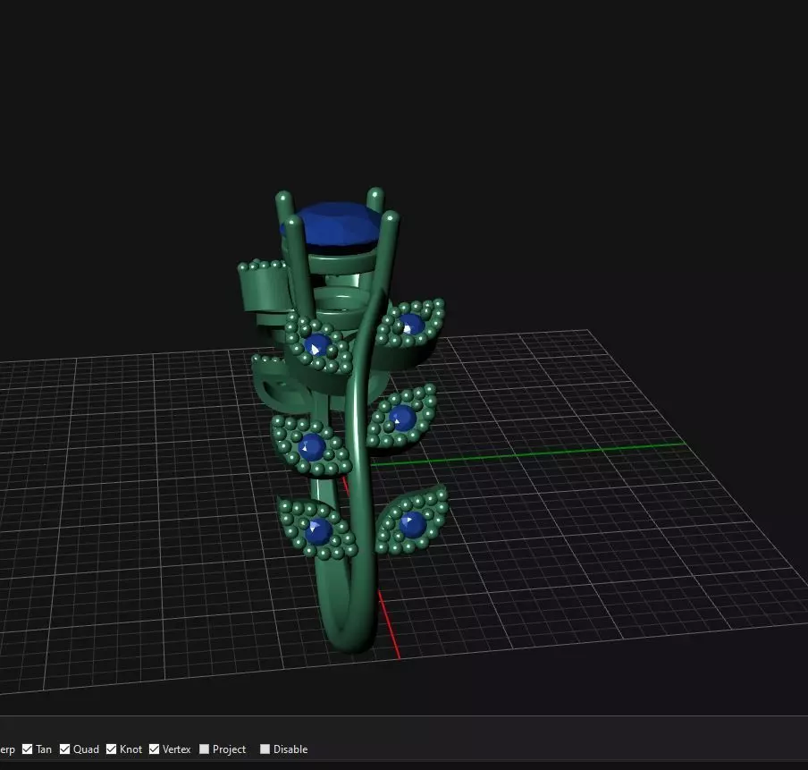 Elegant Leaf Ring 3D print model_4