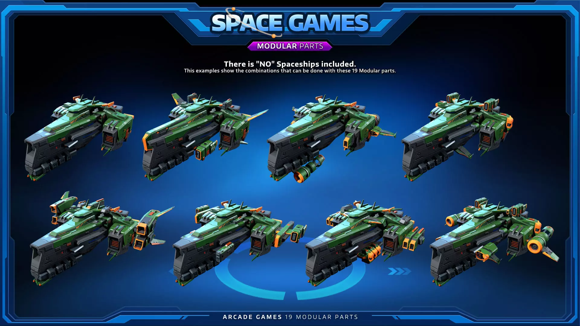 SPACE Games - Modular Parts Low-poly 3D model_5