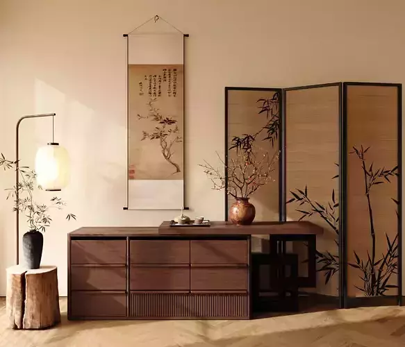 Chinese-style Entryway Cabinet