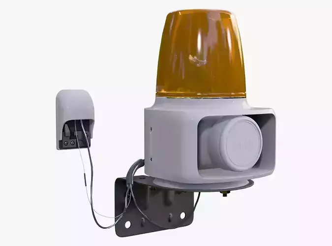 Security Siren with Strobe Light M1 3D model