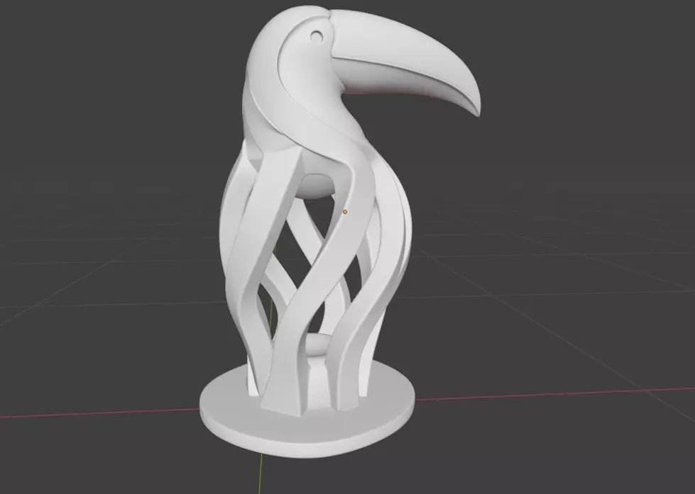 minimalist Sculpture Toucan 3D print model_1