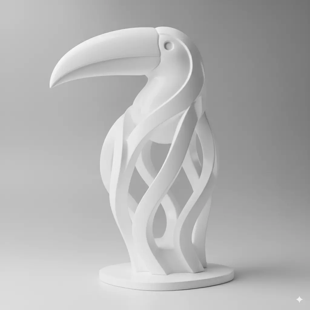 minimalist Sculpture Toucan 3D print model_0