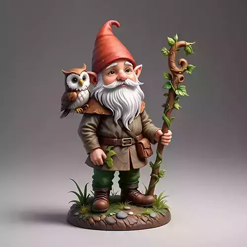 2295Fairy Tale Gnome  Color Full Body Figurine on Base