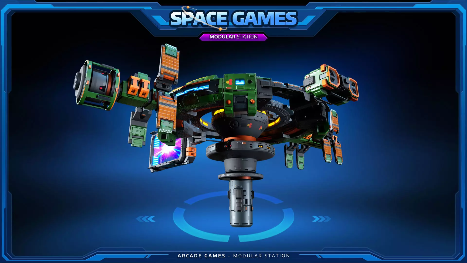 SPACE Games - Modular Space STATION Low-poly 3D model_7