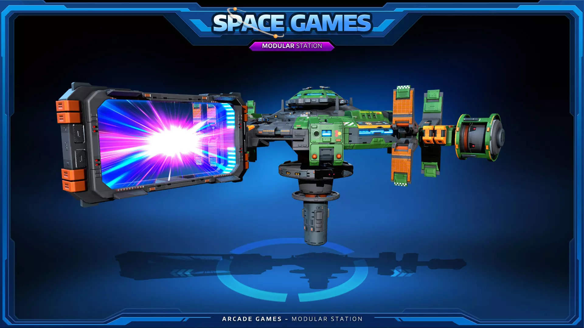 SPACE Games - Modular Space STATION Low-poly 3D model_5