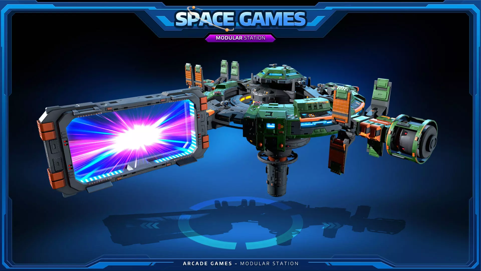 SPACE Games - Modular Space STATION Low-poly 3D model_4