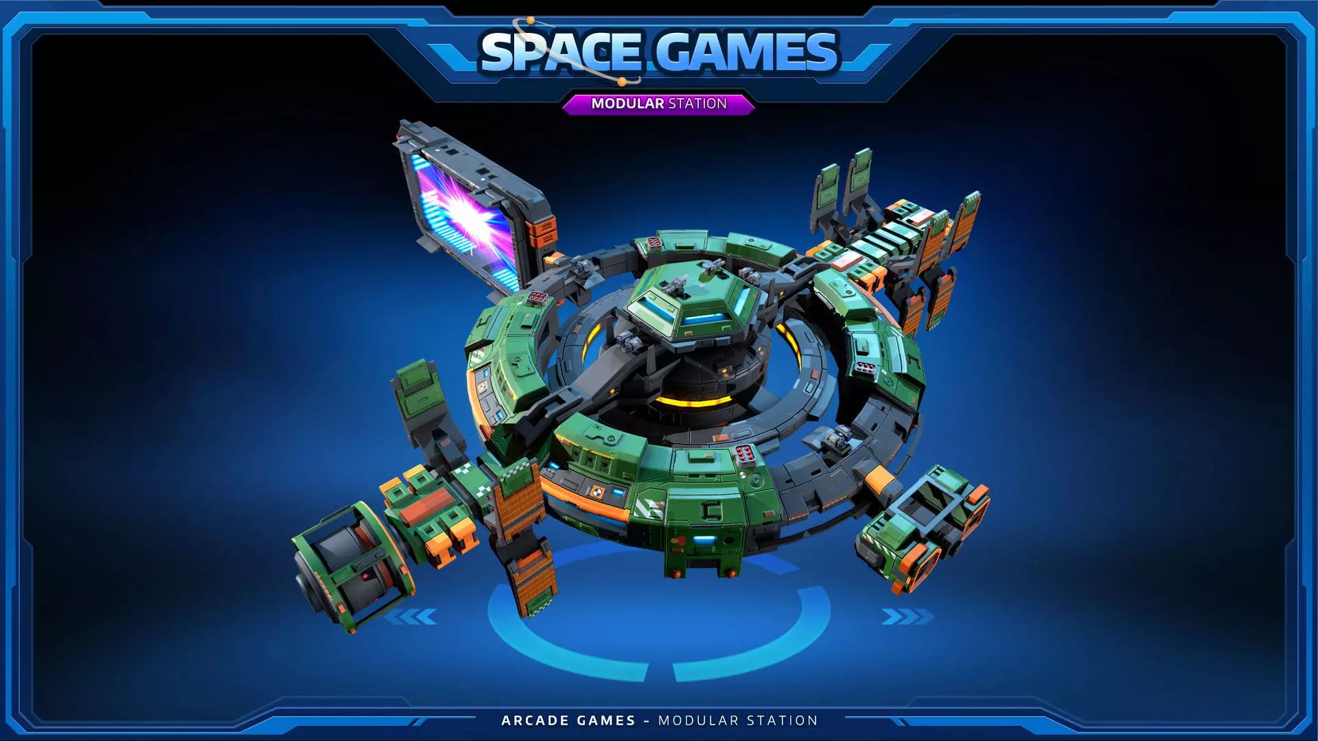 SPACE Games - Modular Space STATION Low-poly 3D model_6