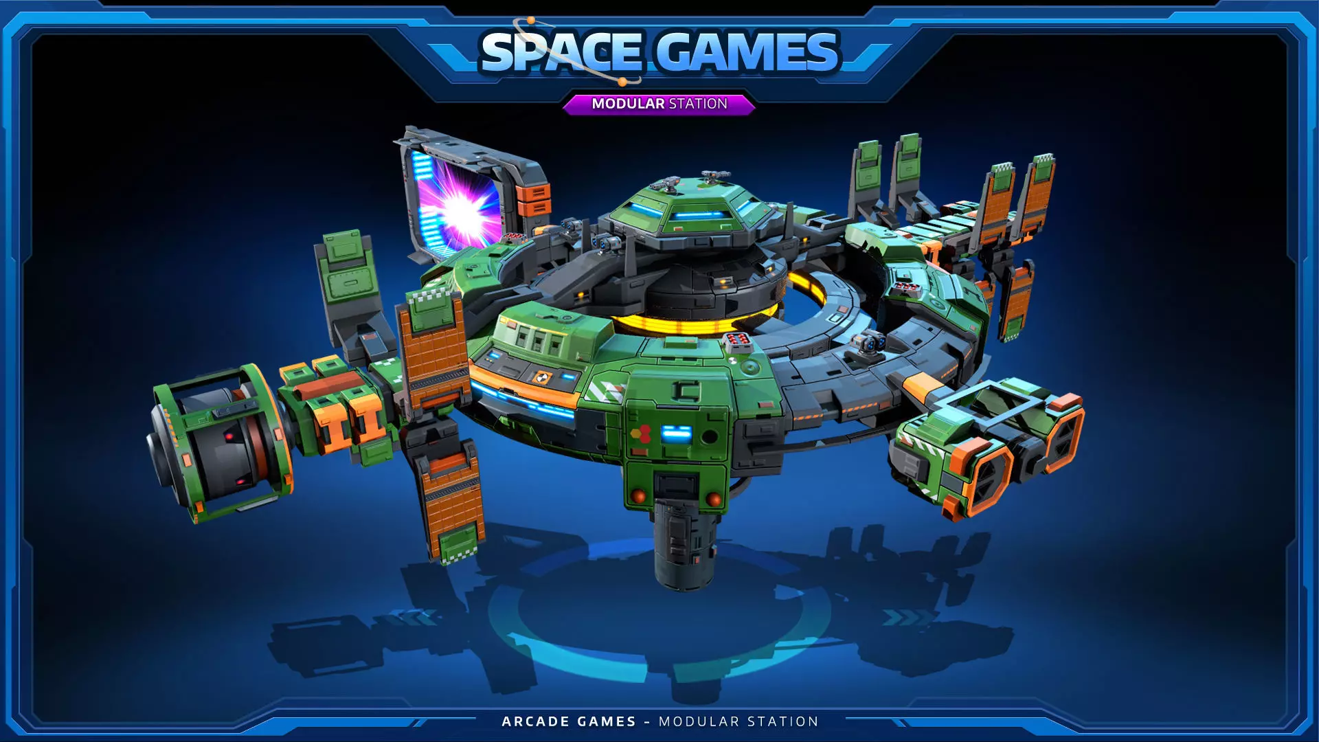 SPACE Games - Modular Space STATION Low-poly 3D model_1