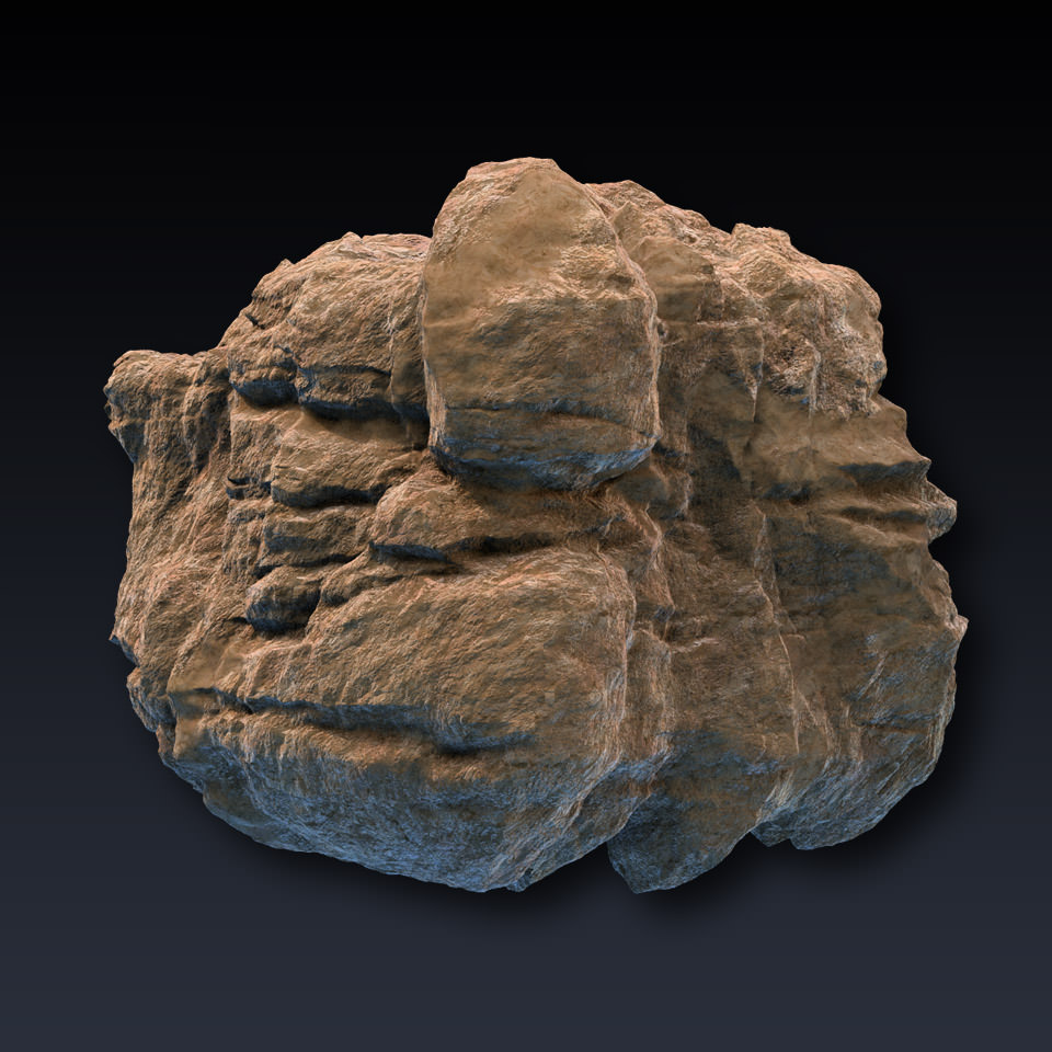 Rock Face Cliff Blocks 02 3D model_6