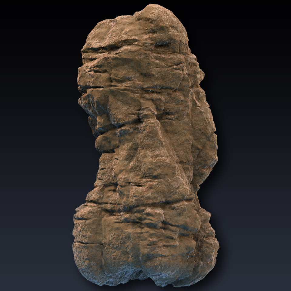 Rock Face Cliff Blocks 02 3D model_2