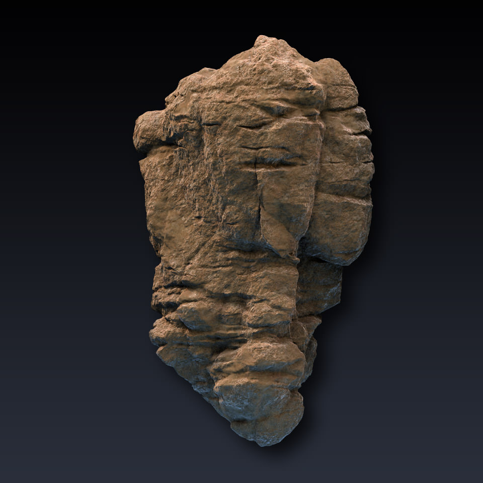 Rock Face Cliff Blocks 02 3D model_3