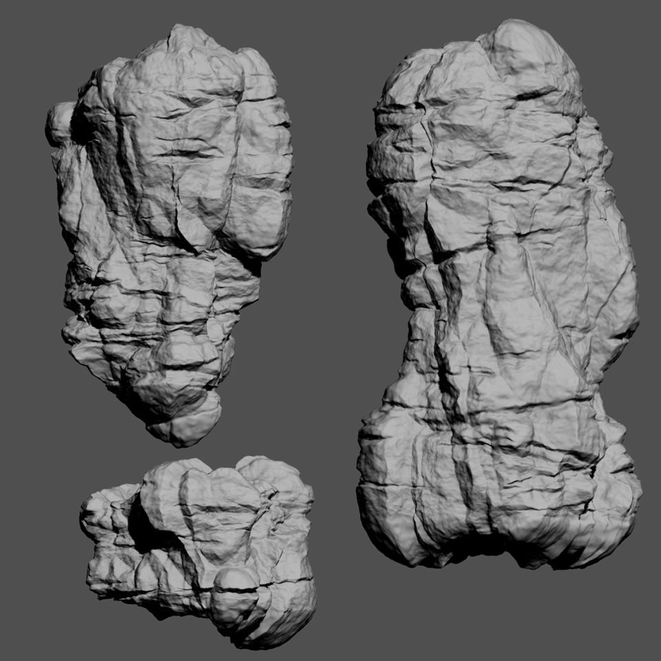 Rock Face Cliff Blocks 02 3D model_9