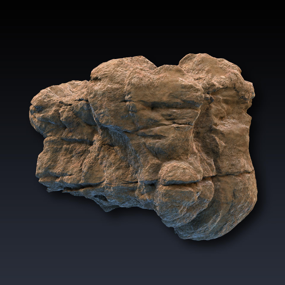 Rock Face Cliff Blocks 02 3D model_5