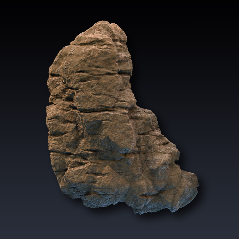Rock Face Cliff Blocks 02 3D model_4