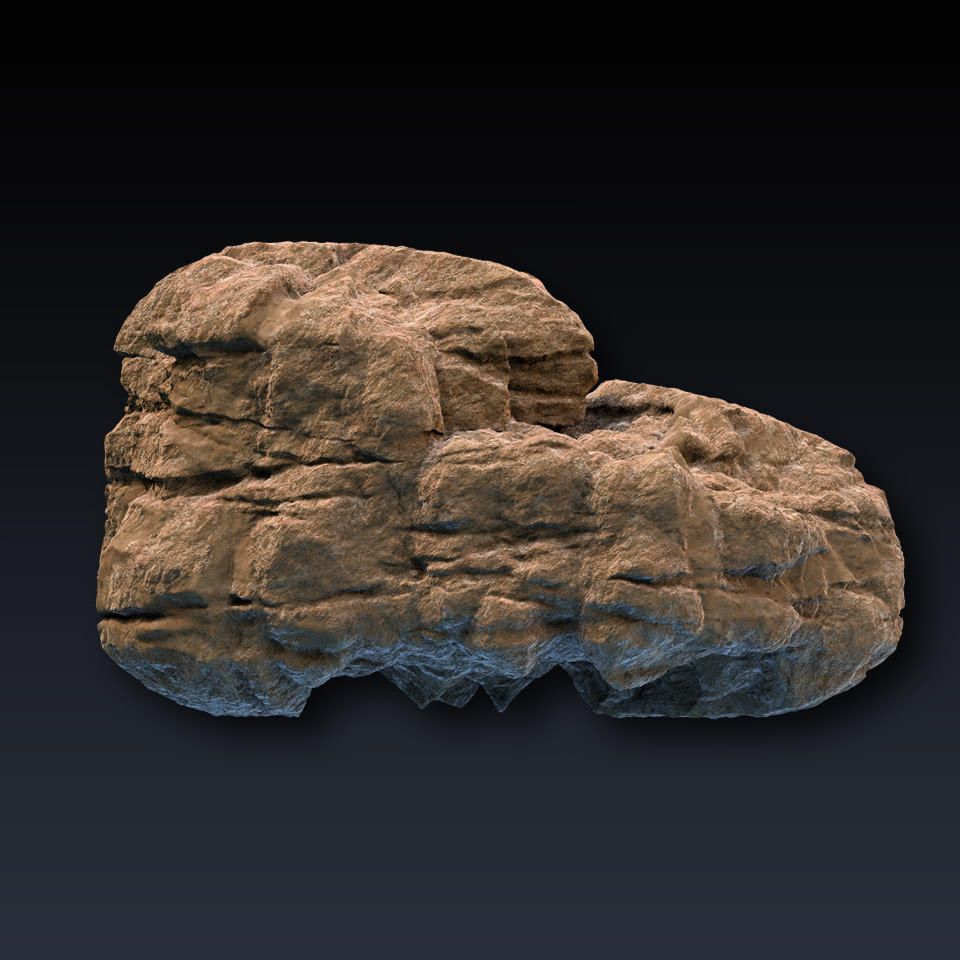 Rock Face Cliff Blocks 02 3D model_8