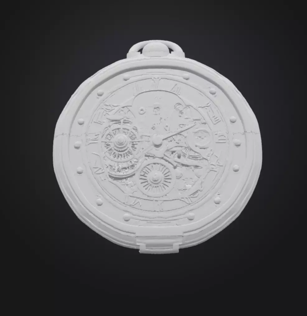 Antique Mechanical Pocket Watch 3D print model_1