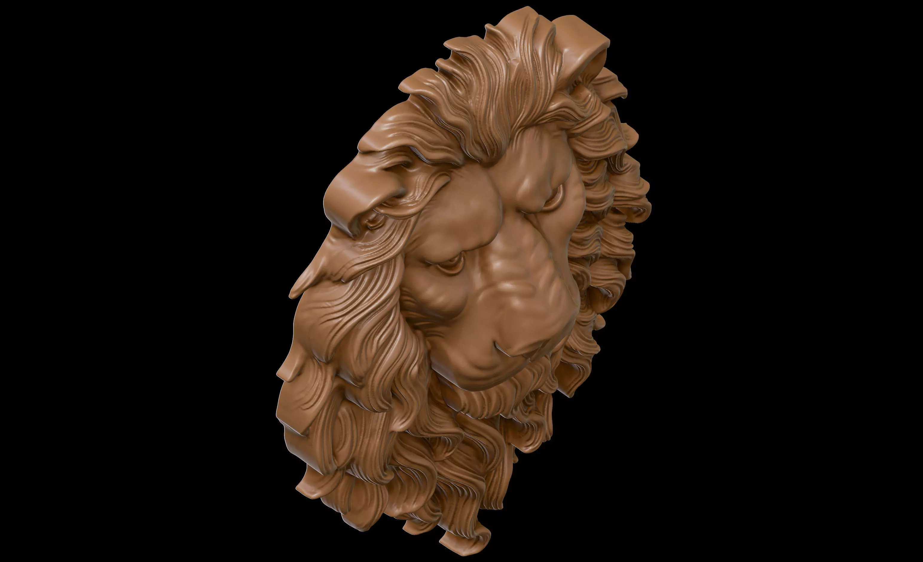 Lion Bas Relief 3D print model_8