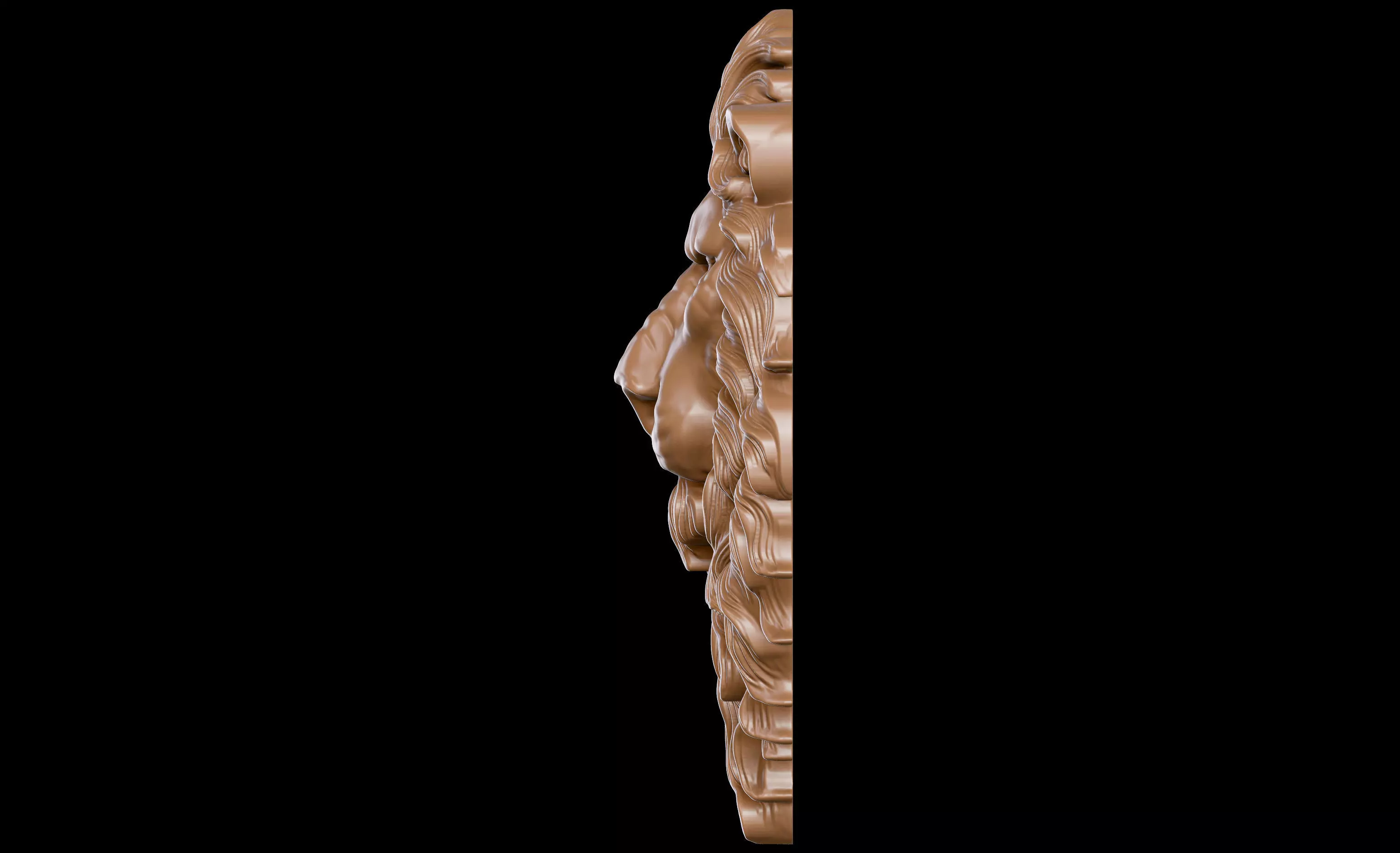 Lion Bas Relief 3D print model_10