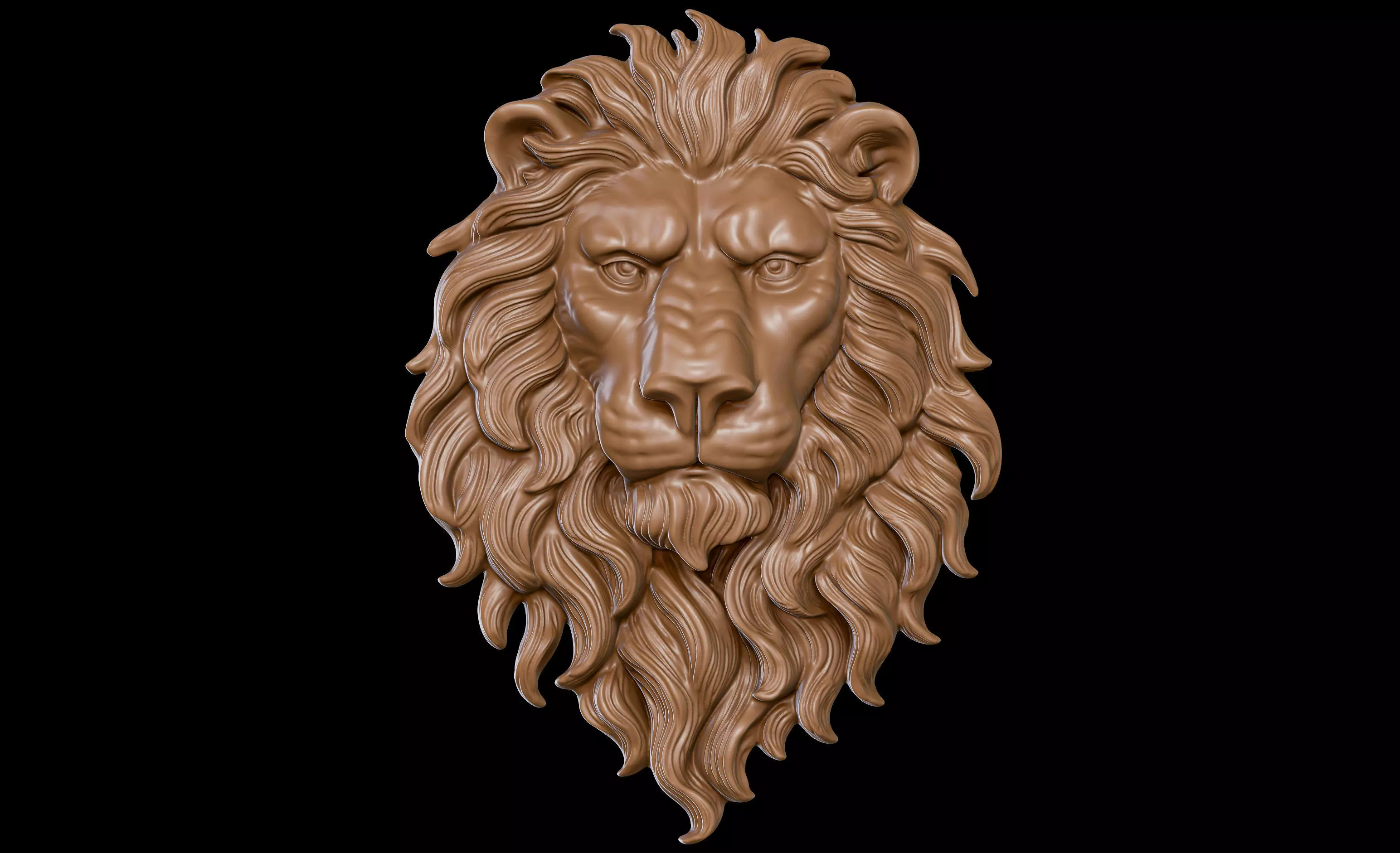 Lion Bas Relief 3D print model_0