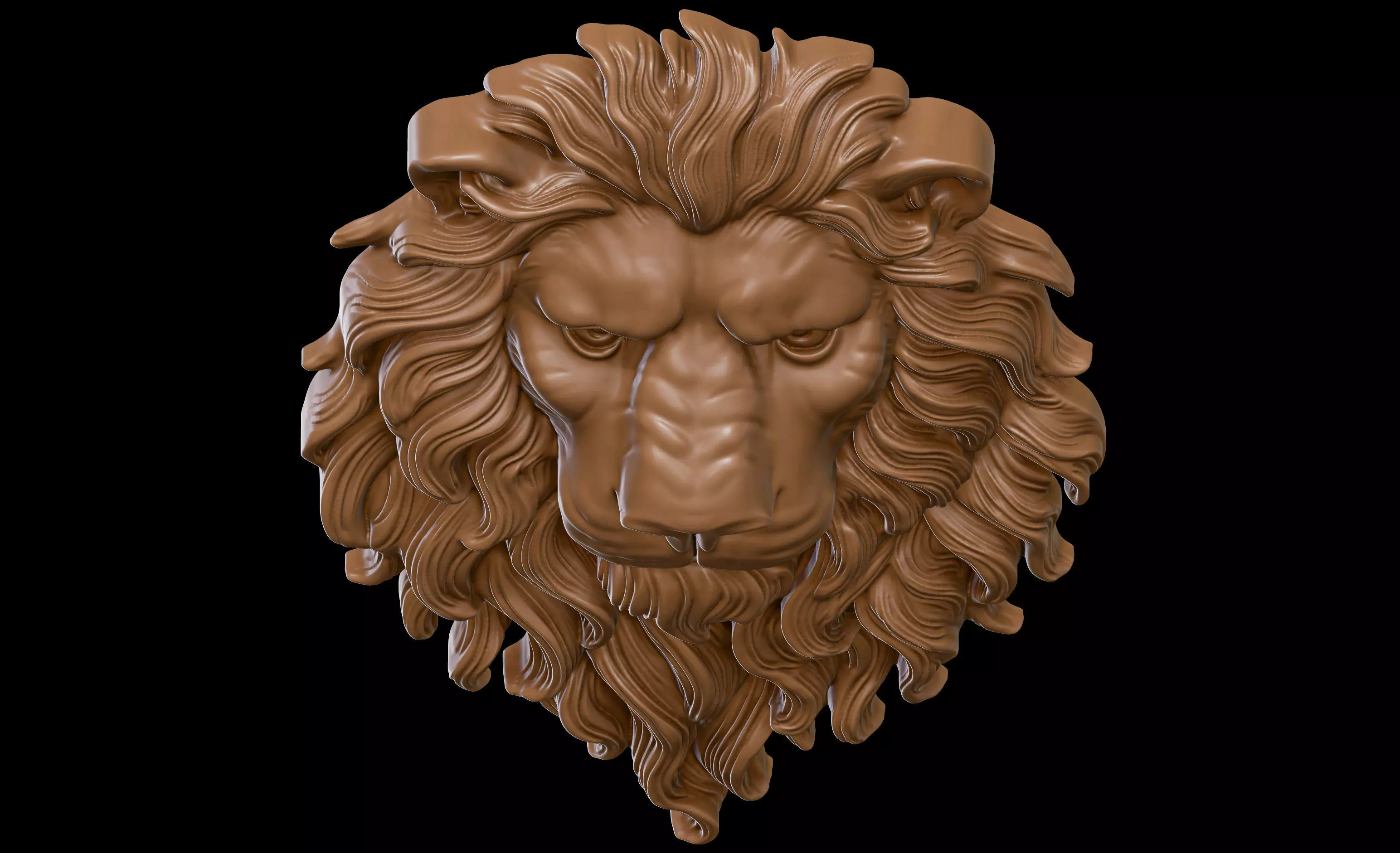Lion Bas Relief 3D print model_9