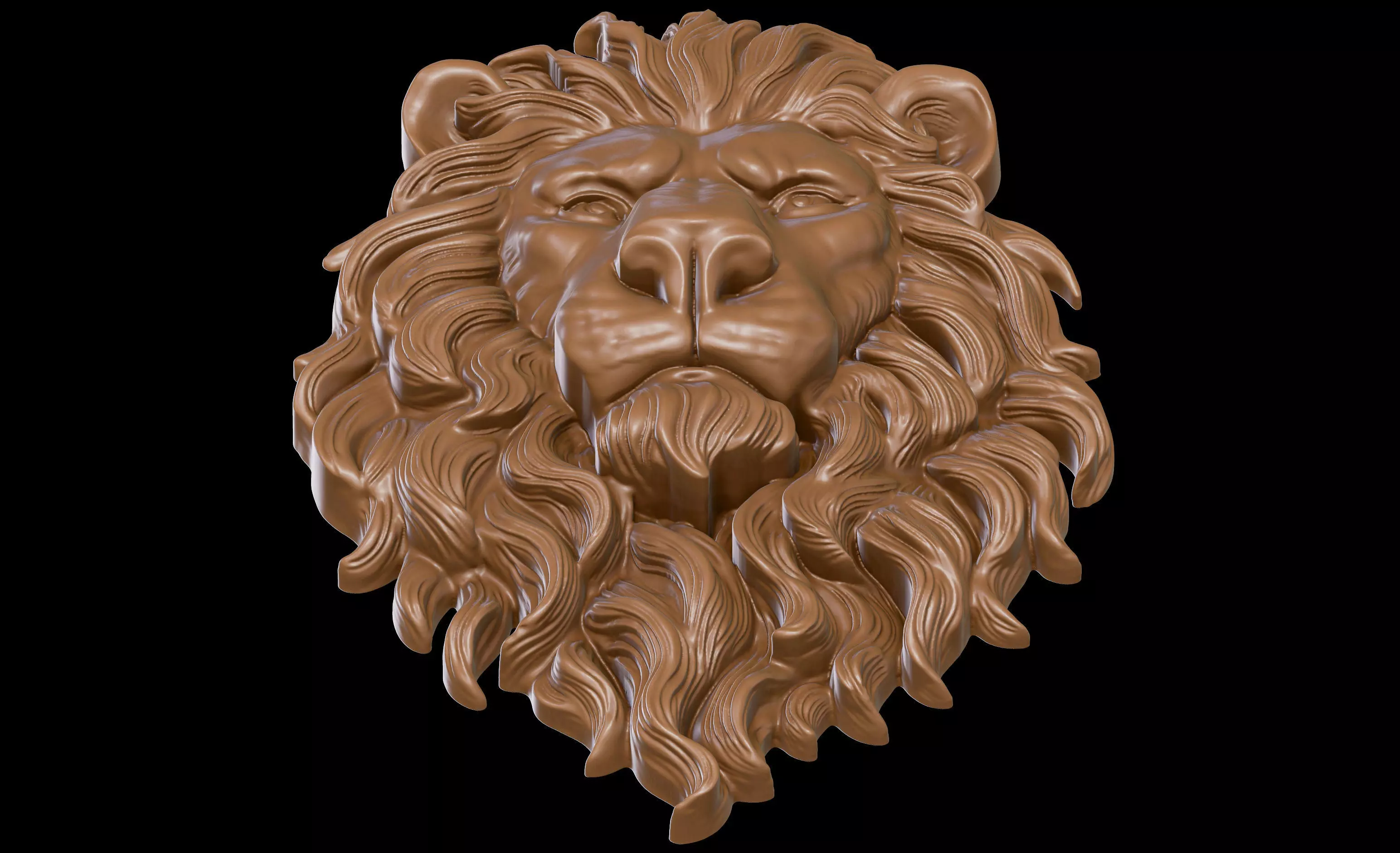 Lion Bas Relief 3D print model_12