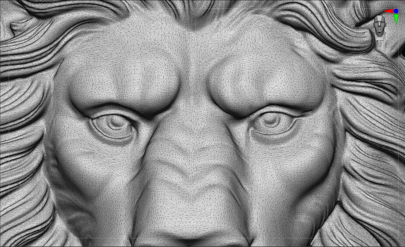Lion Bas Relief 3D print model_15